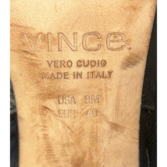 Vince‎ Addie Black Leather Open Toe Booties Size 9 M Womens Low Boot Italy - Picture 12 of 12